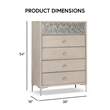 Furniture of America Glint Solid Wood Dovetail 5-Drawer Chest in Oak
