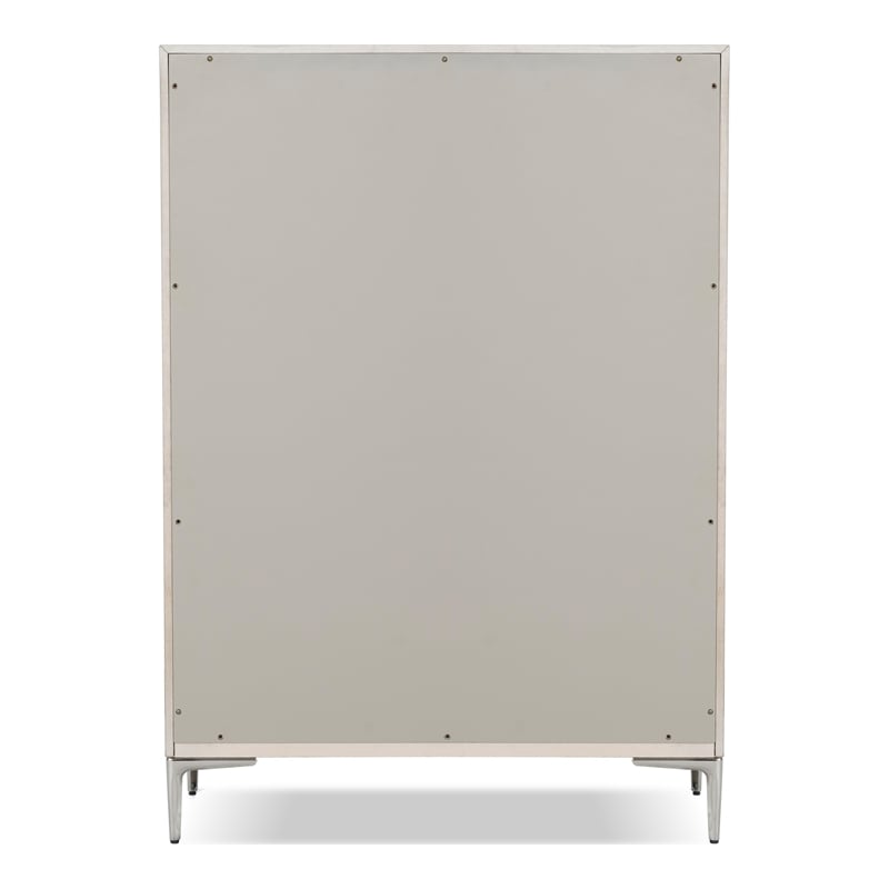 Furniture of America Glint Solid Wood Dovetail 5-Drawer Chest in Oak