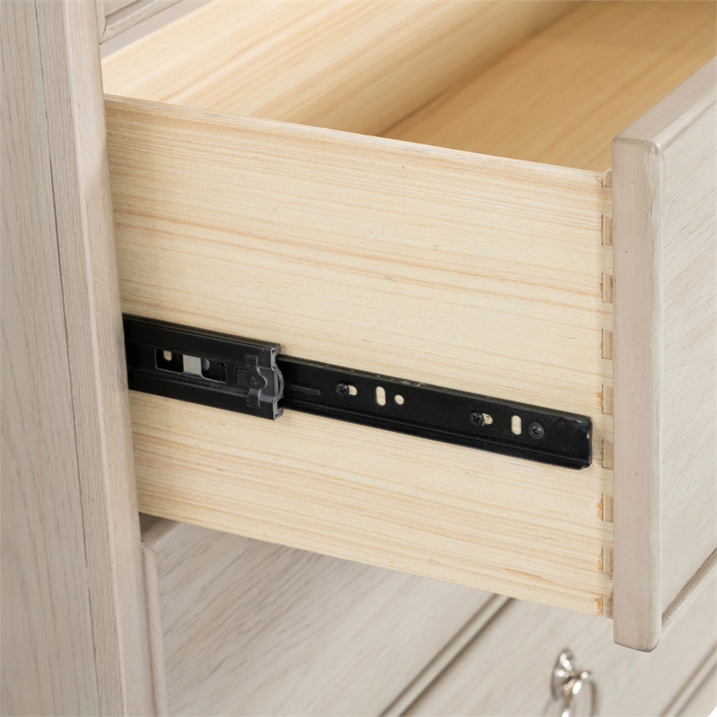 Furniture of America Glint Solid Wood Dovetail 5-Drawer Chest in Oak