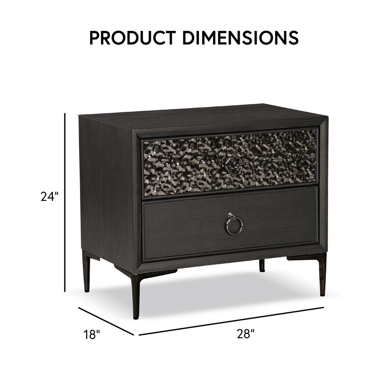 Furniture of America Glint Solid Wood Dovetail 2-Drawer Nightstand in Espresso