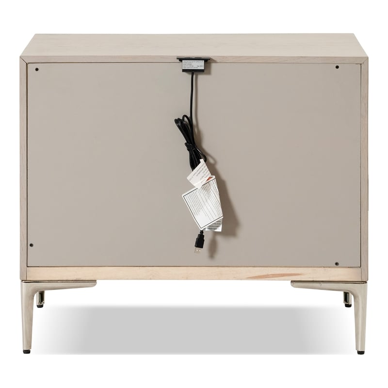 Furniture of America Glint Solid Wood Dovetail 2-Drawer Nightstand in Oak