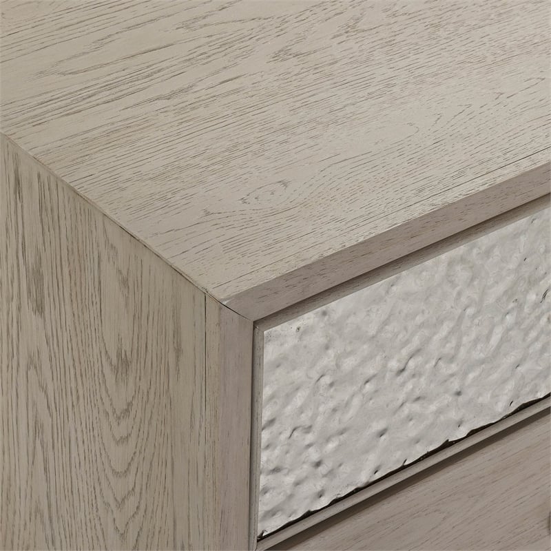 Furniture of America Glint Solid Wood Dovetail 2-Drawer Nightstand in Oak