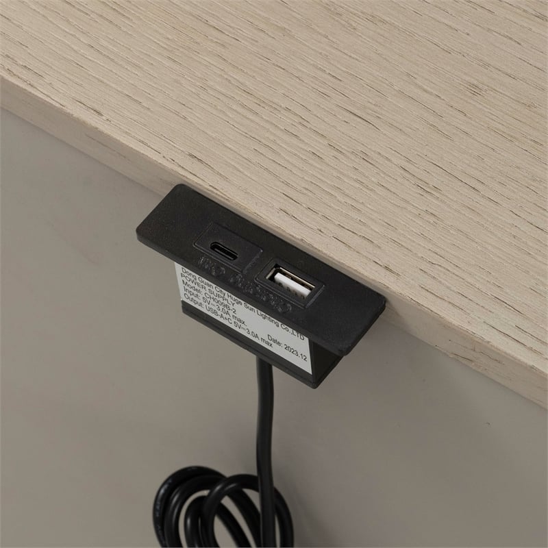 Furniture of America Glint Solid Wood Dovetail 2-Drawer Nightstand in Oak