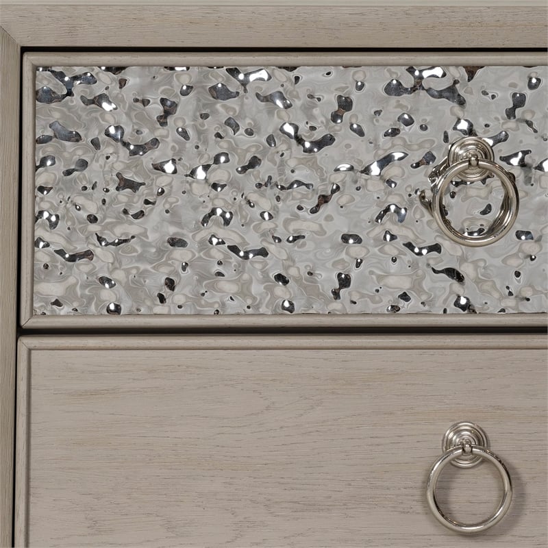 Furniture of America Glint Solid Wood Dovetail 2-Drawer Nightstand in Oak