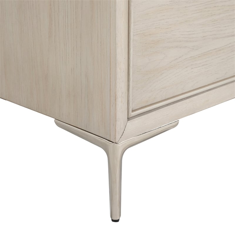 Furniture of America Glint Solid Wood Dovetail 2-Drawer Nightstand in Oak
