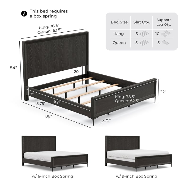 Furniture of America Glint Solid Wood Queen Panel Bed in Espresso