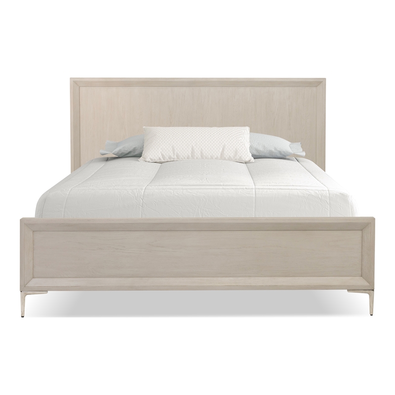 Furniture of America Glint Solid Wood Queen Panel Bed in Oak
