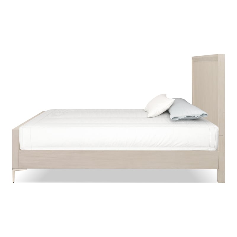 Furniture of America Glint Solid Wood Queen Panel Bed in Oak