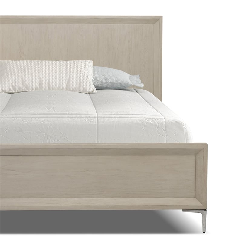 Furniture of America Glint Solid Wood Queen Panel Bed in Oak