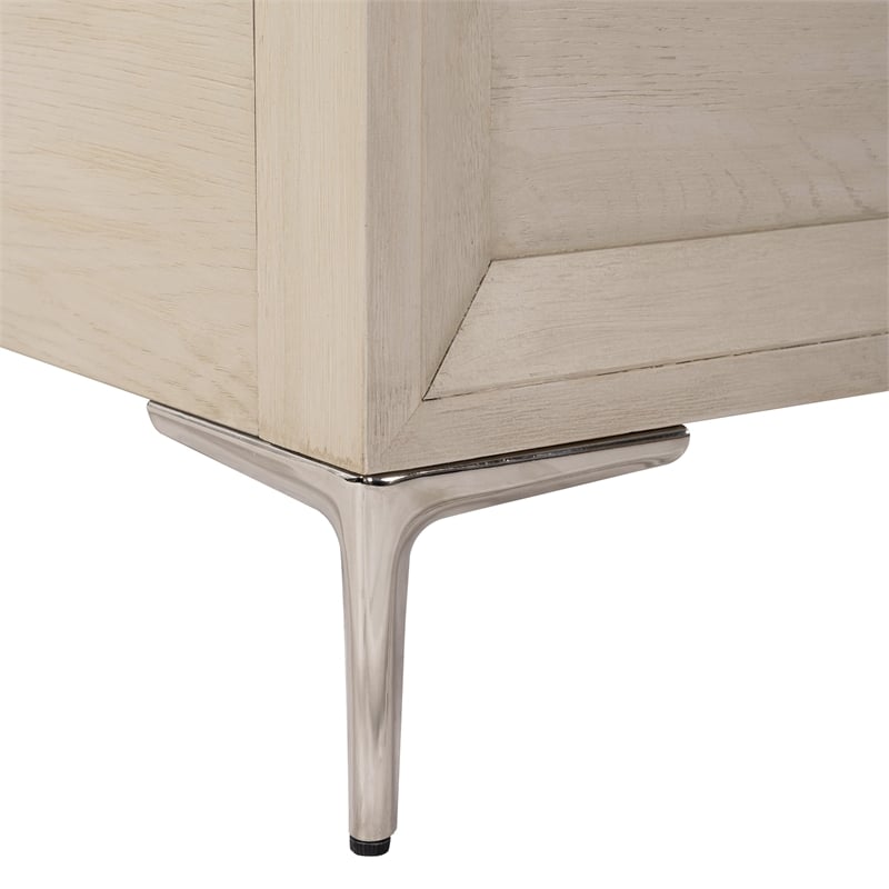 Furniture of America Glint Solid Wood Queen Panel Bed in Oak