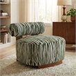 Furniture of America Sebras Chenille Zebra-Stripe Accent Chair in Green