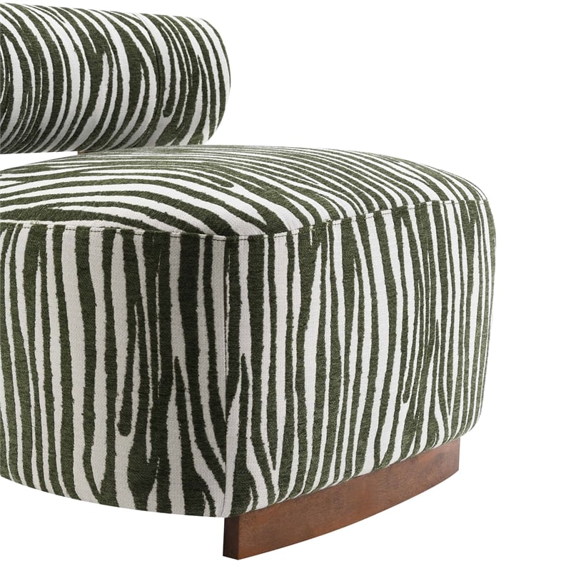 Furniture of America Sebras Chenille Zebra-Stripe Accent Chair in Green