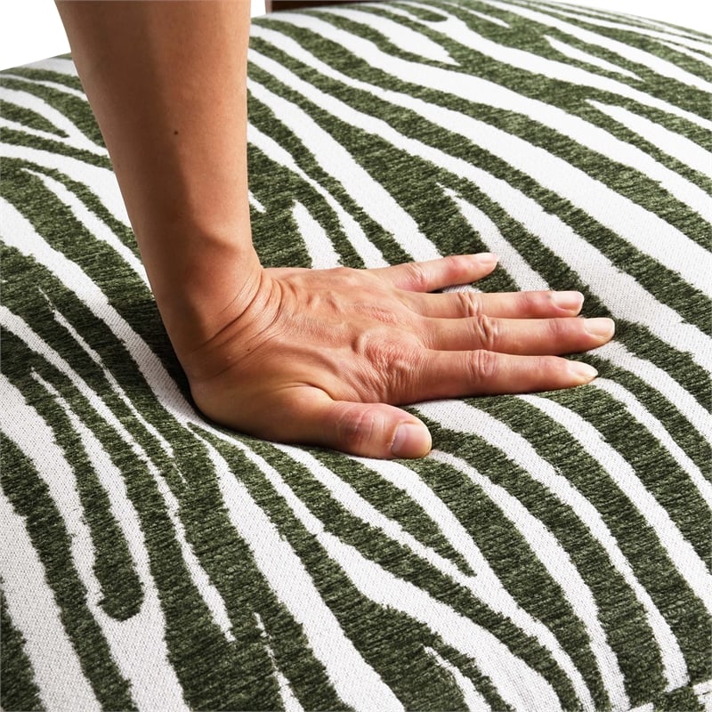 Furniture of America Sebras Chenille Zebra-Stripe Accent Chair in Green