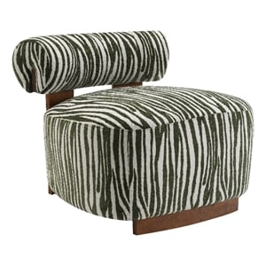 Furniture of America Sebras Chenille Zebra-Stripe Accent Chair in Green