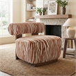 Furniture of America Sebras Chenille Zebra-Stripe Accent Chair in Orange