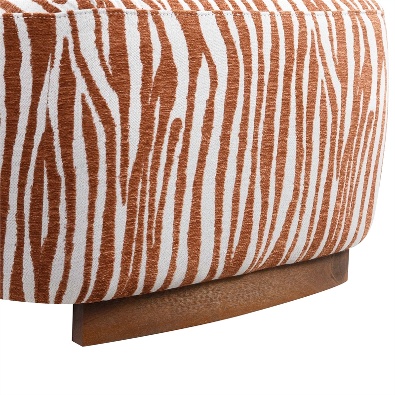 Furniture of America Sebras Chenille Zebra-Stripe Accent Chair in Orange