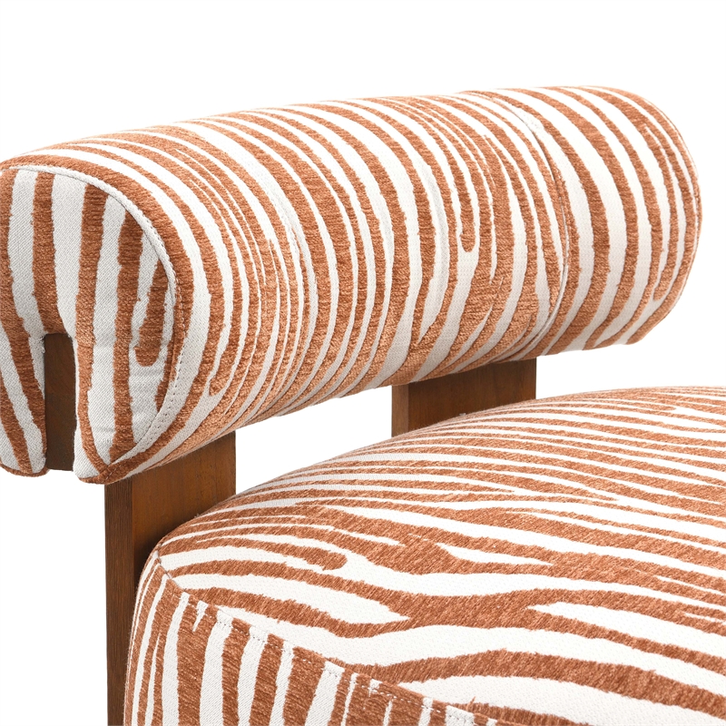 Furniture of America Sebras Chenille Zebra-Stripe Accent Chair in Orange