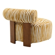 Furniture of America Sebras Chenille Zebra-Stripe Accent Chair in Yellow