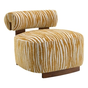 Furniture of America Sebras Chenille Zebra-Stripe Accent Chair in Yellow