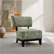 Furniture of America Robi Fabric Abstract Angled Back Accent Chair in Green