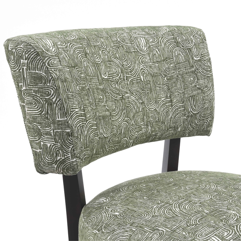 Furniture of America Robi Fabric Abstract Angled Back Accent Chair in Green