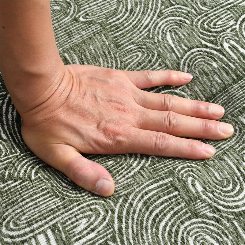 Furniture of America Robi Fabric Abstract Angled Back Accent Chair in Green