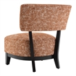 Furniture of America Robi Fabric Abstract Angled Back Accent Chair in Orange