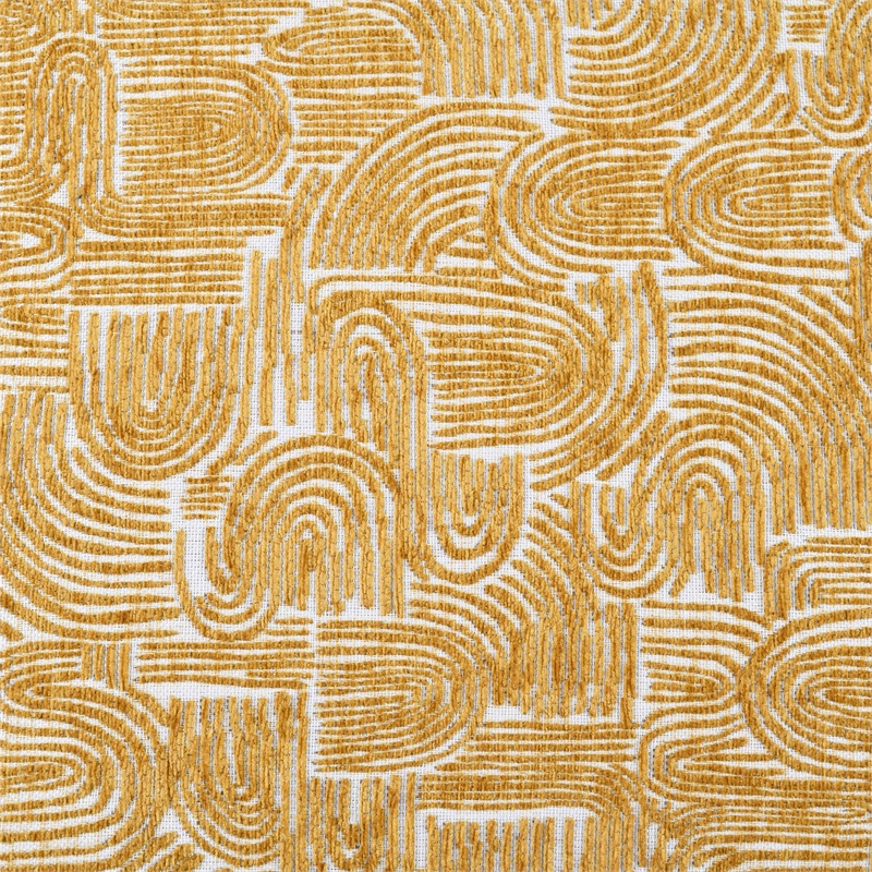 Furniture of America Robi Fabric Abstract Angled Back Accent Chair in Yellow