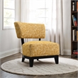 Furniture of America Robi Fabric Abstract Angled Back Accent Chair in Yellow
