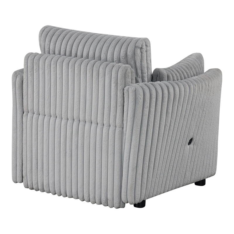 Furniture of America Aneira USBs Fabric Modular Light Gray Pull-Out Chair