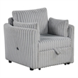 Furniture of America Aneira USBs Fabric Modular Light Gray Pull-Out Chair