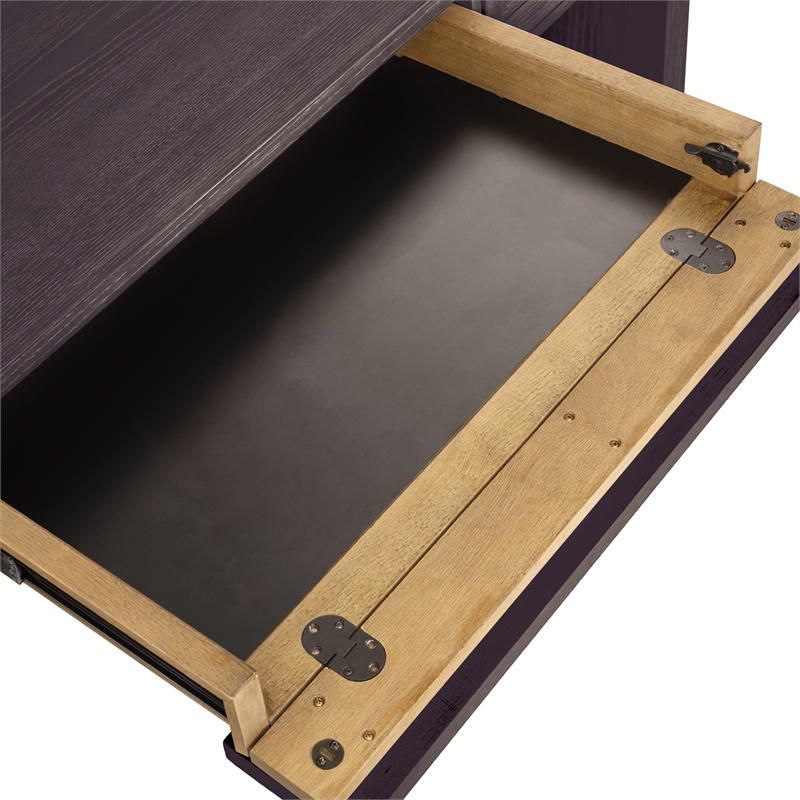 Furniture of America Dannen Solid Wood 3-Drawer Writing Desk in Black