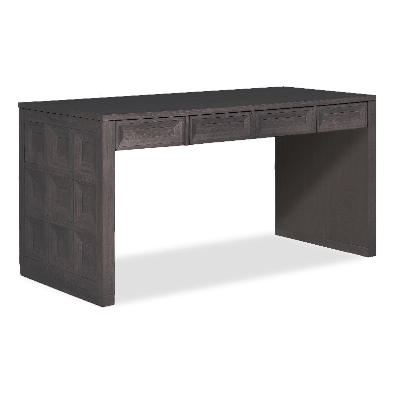 Furniture of America Dannen Solid Wood 3-Drawer Writing Desk in Black