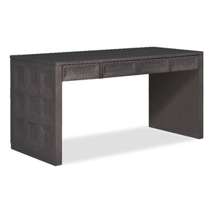 Furniture of America Dannen Solid Wood 3-Drawer Writing Desk in Black