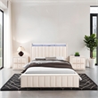 Furniture of America Regan Fabric Upholstered Full 3-Piece Bedroom Set in Beige