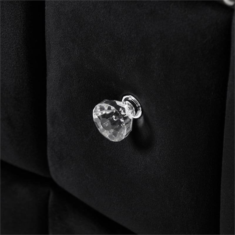 Furniture of America Regan Fabric Upholstered Queen 3-Piece Bedroom Set in Black