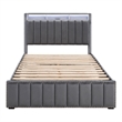 Furniture of America Regan Fabric Upholstered Full 3-Piece Bedroom Set in Gray