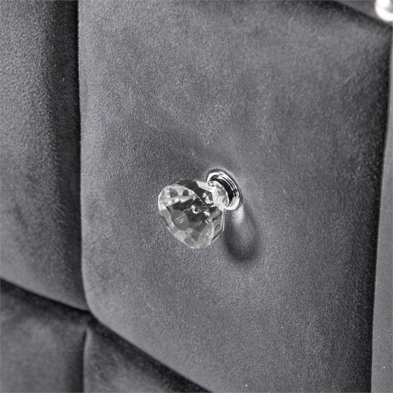 Furniture of America Regan Fabric Upholstered Full 3-Piece Bedroom Set in Gray