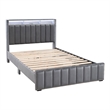 Furniture of America Regan Fabric Upholstered Queen 3-Piece Bedroom Set in Gray