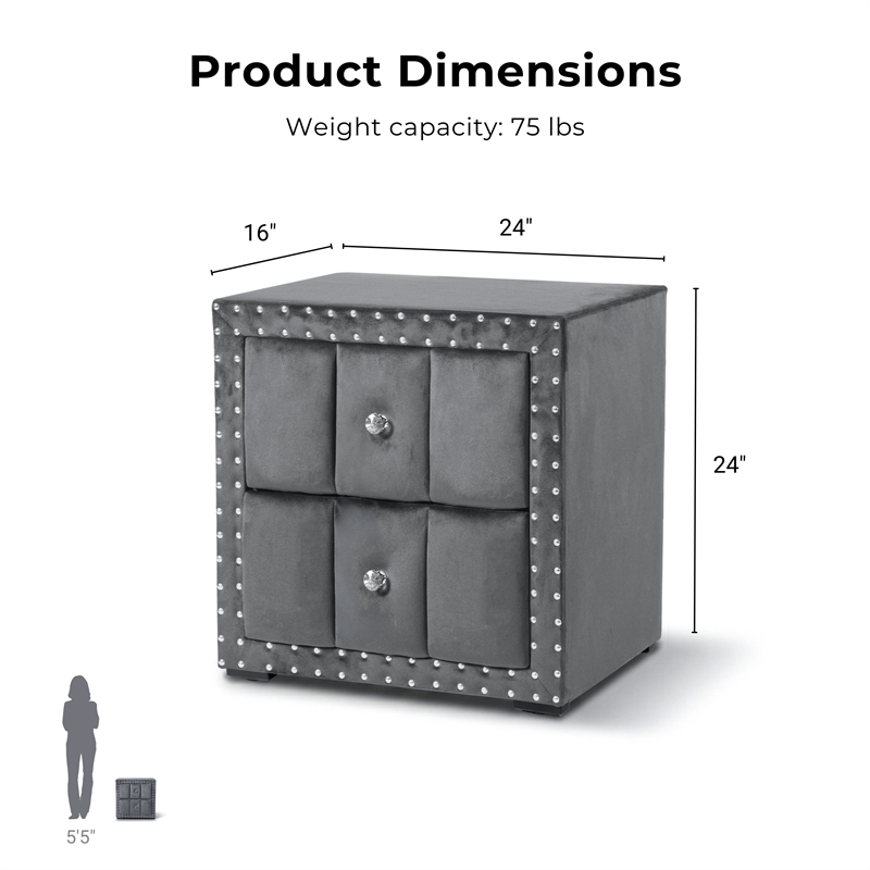 Furniture of America Regan Fabric Upholstered Queen 3-Piece Bedroom Set in Gray