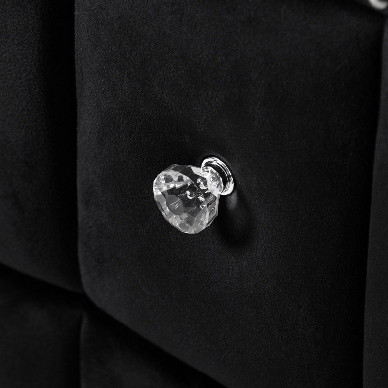 Furniture of America Regan Fabric Upholstered 2-Piece Bedroom Set in Black