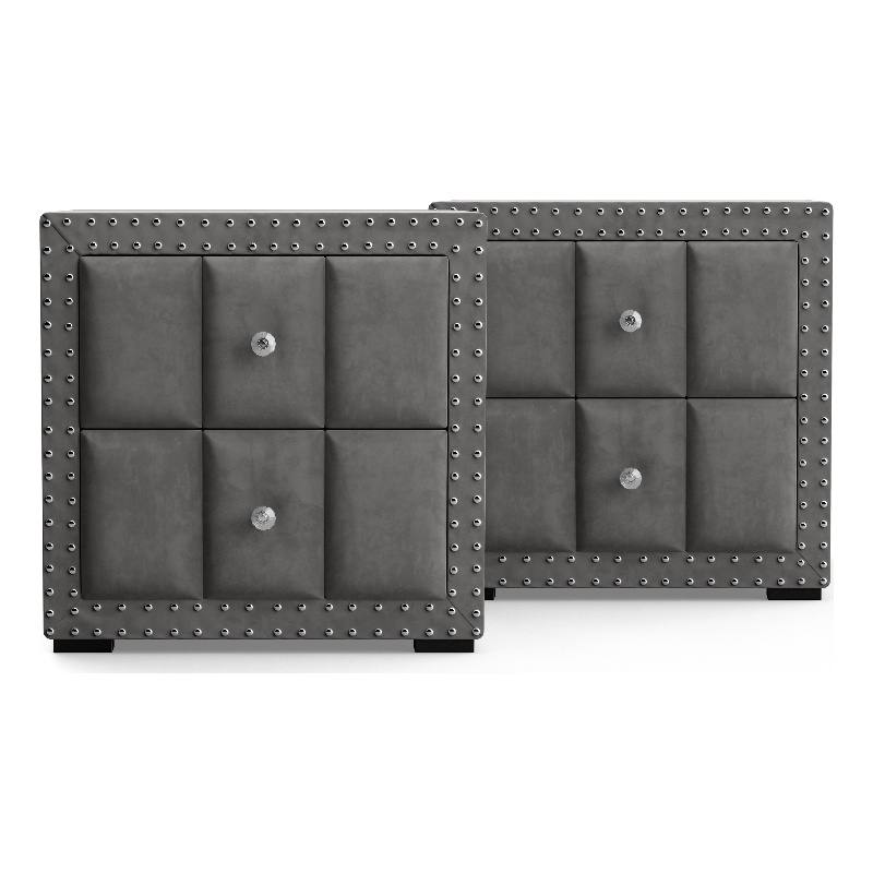 Furniture of America Regan Fabric Upholstered 2-Piece Bedroom Set in Gray