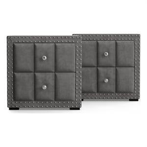 Furniture of America Regan Fabric Upholstered 2-Piece Bedroom Set in Gray