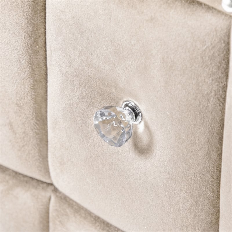 Furniture of America Regan Fabric Upholstered 2-Piece Bedroom Set in Beige