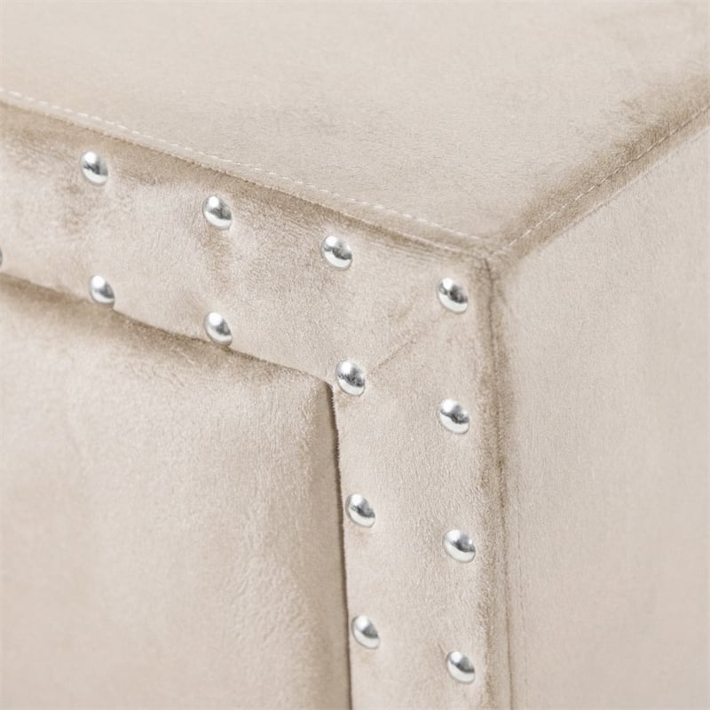 Furniture of America Regan Fabric Upholstered 2-Piece Bedroom Set in Beige