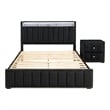 Furniture of America Regan Fabric Upholstered 2-Piece Bedroom Set in Black