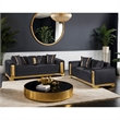 Furniture of America Afra Fabric Soft Curved Track Arm 2-Piece Sofa Set in Black