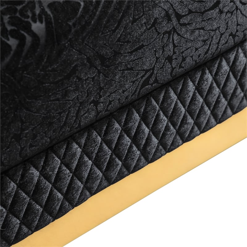 Furniture of America Afra Fabric Soft Curved Track Arm 2-Piece Sofa Set in Black