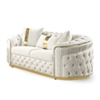 Furniture of America Elbrook Fabric Slope Curved Arm 2-Piece Sofa Set in Beige
