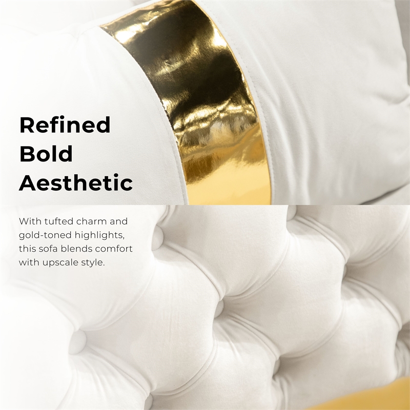 Furniture of America Elbrook Fabric Slope Curved Arm 2-Piece Sofa Set in Beige